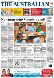 The Australian (Australia) Newspaper Front Page for 3 June 2013