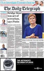 The Daily Telegraph () Newspaper Front Page for 10 October 2022