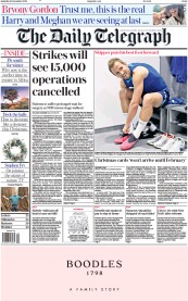The Daily Telegraph () Newspaper Front Page for 10 December 2022