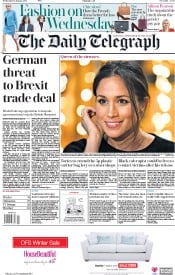 The Daily Telegraph () Newspaper Front Page for 10 January 2018