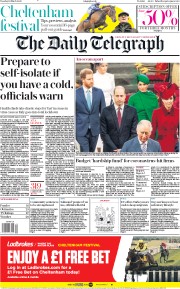 The Daily Telegraph () Newspaper Front Page for 10 March 2020