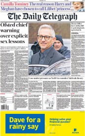 The Daily Telegraph () Newspaper Front Page for 10 March 2023