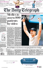 The Daily Telegraph () Newspaper Front Page for 10 May 2018