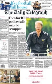 The Daily Telegraph () Newspaper Front Page for 10 May 2019