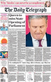 The Daily Telegraph () Newspaper Front Page for 10 May 2022