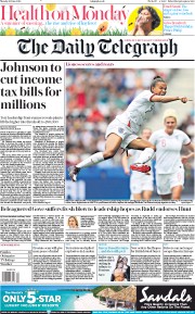 The Daily Telegraph () Newspaper Front Page for 10 June 2019
