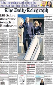 The Daily Telegraph () Newspaper Front Page for 10 June 2021