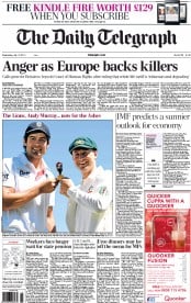 The Daily Telegraph () Newspaper Front Page for 10 July 2013