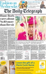 The Daily Telegraph () Newspaper Front Page for 10 July 2019