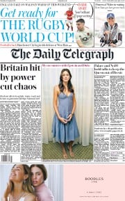 The Daily Telegraph () Newspaper Front Page for 10 August 2019