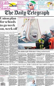 The Daily Telegraph () Newspaper Front Page for 10 August 2020
