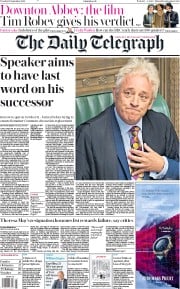 The Daily Telegraph () Newspaper Front Page for 10 September 2019