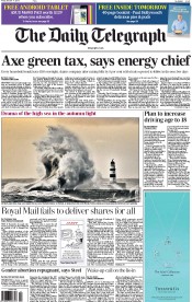 The Daily Telegraph () Newspaper Front Page for 11 October 2013