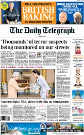 The Daily Telegraph () Newspaper Front Page for 11 October 2014