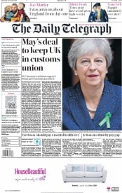 The Daily Telegraph () Newspaper Front Page for 11 October 2018