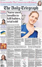The Daily Telegraph () Newspaper Front Page for 11 October 2022