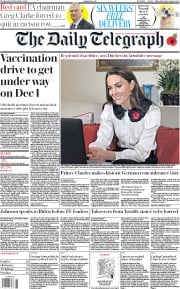 The Daily Telegraph () Newspaper Front Page for 11 November 2020