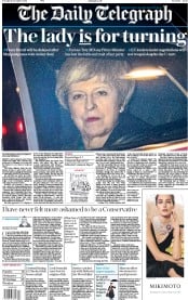 The Daily Telegraph () Newspaper Front Page for 11 December 2018