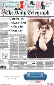 The Daily Telegraph () Newspaper Front Page for 11 January 2017