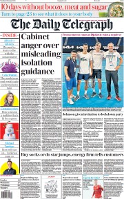 The Daily Telegraph () Newspaper Front Page for 11 January 2022