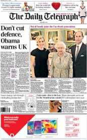 The Daily Telegraph () Newspaper Front Page for 11 February 2015