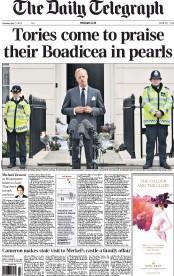 The Daily Telegraph () Newspaper Front Page for 11 April 2013