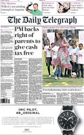 The Daily Telegraph () Newspaper Front Page for 11 April 2016