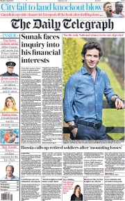 The Daily Telegraph () Newspaper Front Page for 11 April 2022