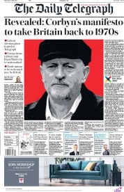 The Daily Telegraph () Newspaper Front Page for 11 May 2017