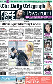 The Daily Telegraph () Newspaper Front Page for 11 June 2011
