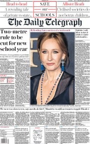 The Daily Telegraph () Newspaper Front Page for 11 June 2020