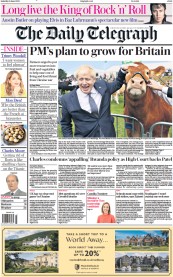 The Daily Telegraph () Newspaper Front Page for 11 June 2022