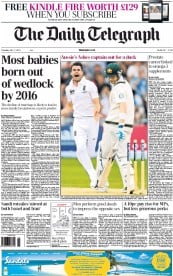 The Daily Telegraph () Newspaper Front Page for 11 July 2013