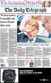 The Daily Telegraph () Newspaper Front Page for 11 July 2022