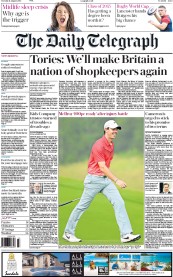 The Daily Telegraph () Newspaper Front Page for 11 August 2015