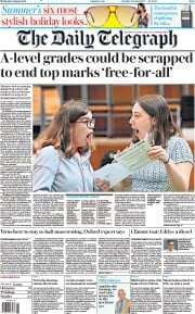 The Daily Telegraph () Newspaper Front Page for 11 August 2021