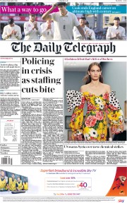 The Daily Telegraph () Newspaper Front Page for 11 September 2018