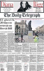The Daily Telegraph () Newspaper Front Page for 11 September 2020