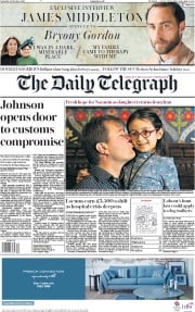 The Daily Telegraph () Newspaper Front Page for 12 October 2019