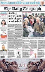 The Daily Telegraph () Newspaper Front Page for 12 October 2022