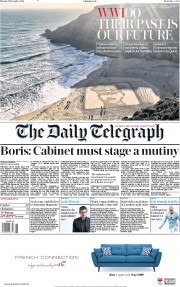 The Daily Telegraph () Newspaper Front Page for 12 November 2018