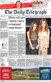 The Daily Telegraph () Newspaper Front Page for 12 February 2019