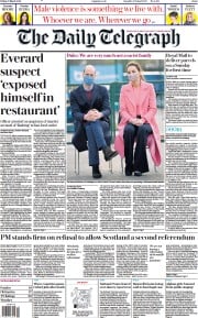 The Daily Telegraph () Newspaper Front Page for 12 March 2021