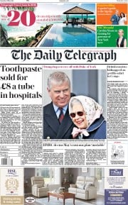 The Daily Telegraph () Newspaper Front Page for 12 May 2018
