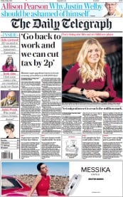 The Daily Telegraph () Newspaper Front Page for 12 May 2023
