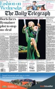 The Daily Telegraph () Newspaper Front Page for 12 June 2019