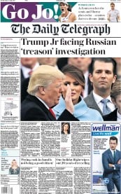 The Daily Telegraph () Newspaper Front Page for 12 July 2017