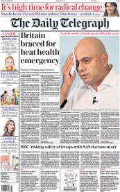 The Daily Telegraph () Newspaper Front Page for 12 July 2022