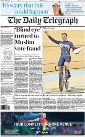 The Daily Telegraph () Newspaper Front Page for 12 August 2016