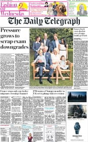 The Daily Telegraph () Newspaper Front Page for 12 August 2020